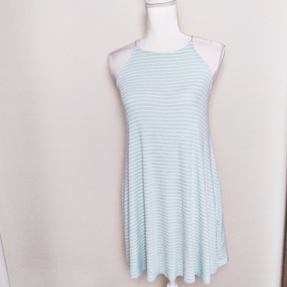 Forever 21 90s Style Striped Halter Swing Dress Size Small